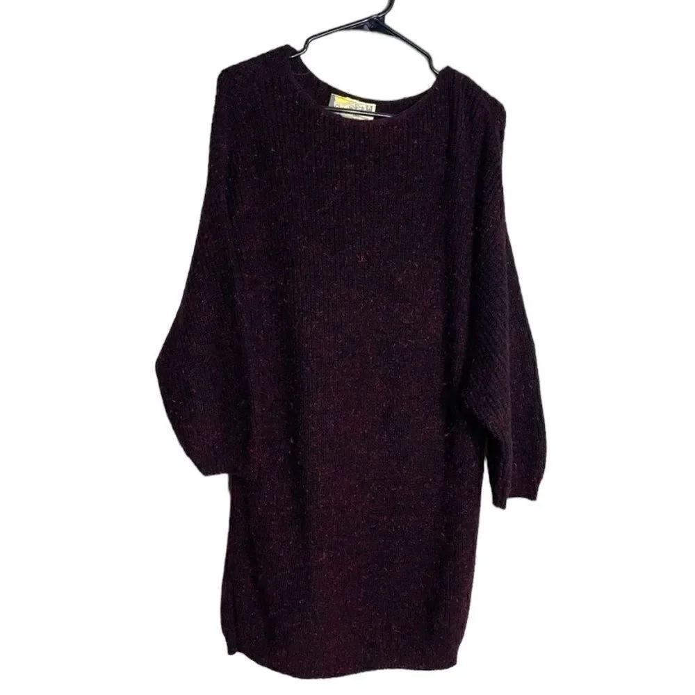 Diane Von Furstenburg Vintage Chunky Knit Metallic Thread Thick Sweater Dress